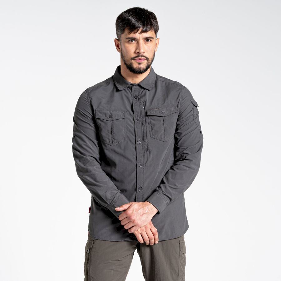 Chemises Craghoppers NosiLife Adventure II Long Sleeved Homme Noir | FKG993EN