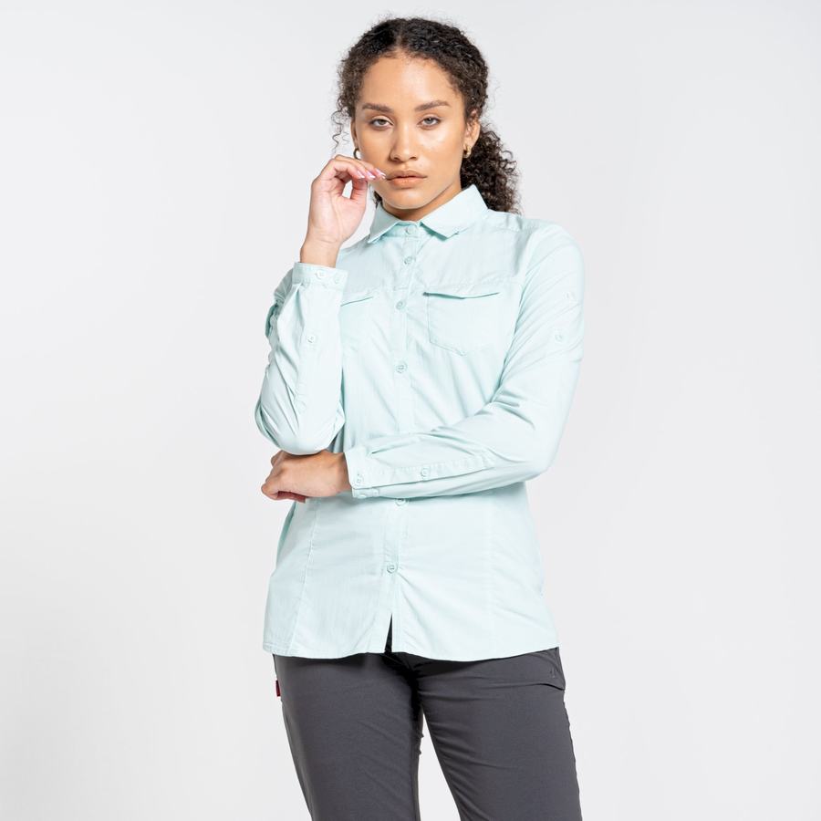 Chemises Craghoppers NosiLife Adventure II Long Sleeved Femme Vert | IRW514PB