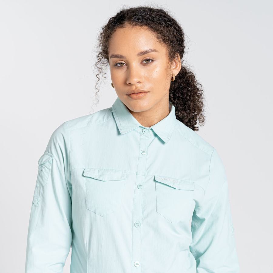 Chemises Craghoppers NosiLife Adventure II Long Sleeved Femme Vert | IRW514PB