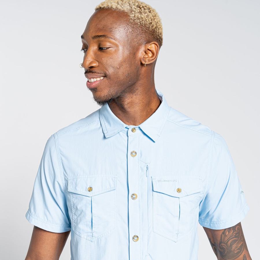 Chemises Craghoppers NosiLife Adventure II Corta Sleeved Homme Bleu | LLW766YK