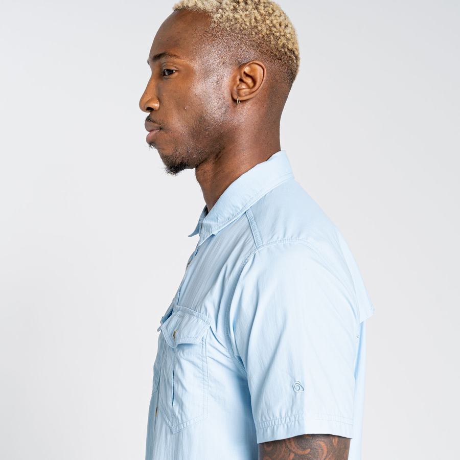 Chemises Craghoppers NosiLife Adventure II Corta Sleeved Homme Bleu | LLW766YK