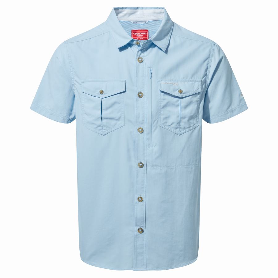 Chemises Craghoppers NosiLife Adventure II Corta Sleeved Homme Bleu | LLW766YK