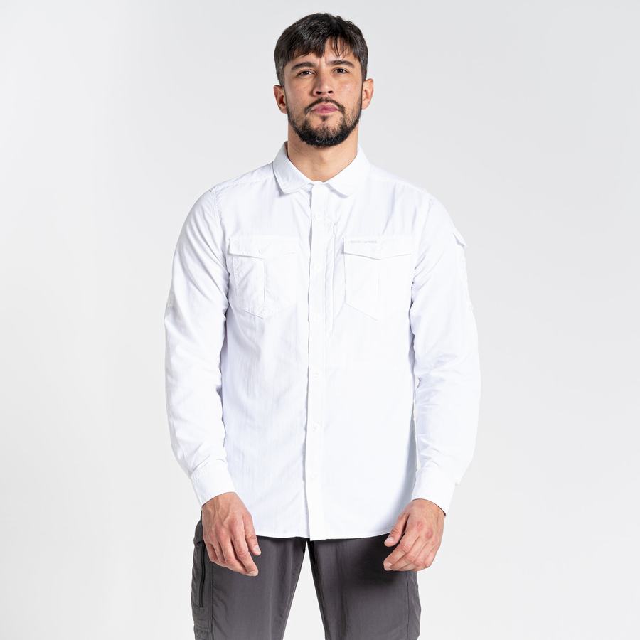 Chemises Craghoppers NosiLife Adventure II Long Sleeved Homme Blanche | NBW5831PF