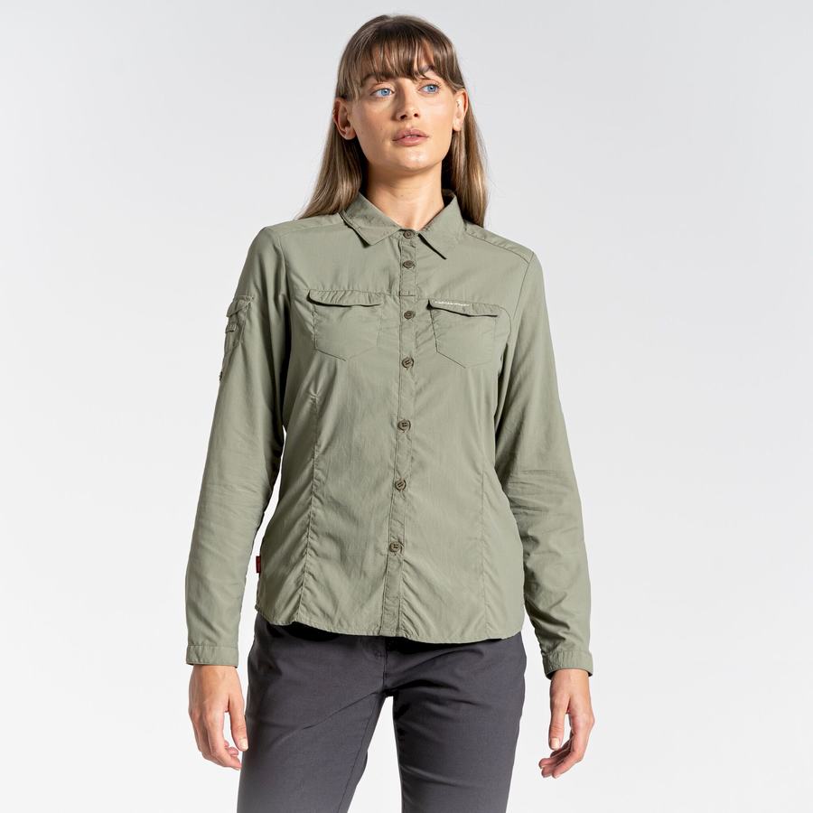 Chemises Craghoppers NosiLife Adventure II Long Sleeved Femme Vert Foncé | VRU8842KD