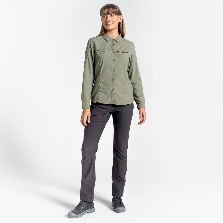 Chemises Craghoppers NosiLife Adventure II Long Sleeved Femme Vert Foncé | VRU8842KD