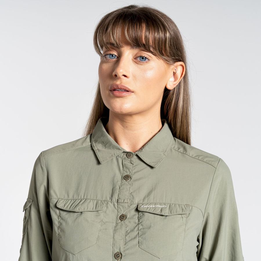 Chemises Craghoppers NosiLife Adventure II Long Sleeved Femme Vert Foncé | VRU8842KD