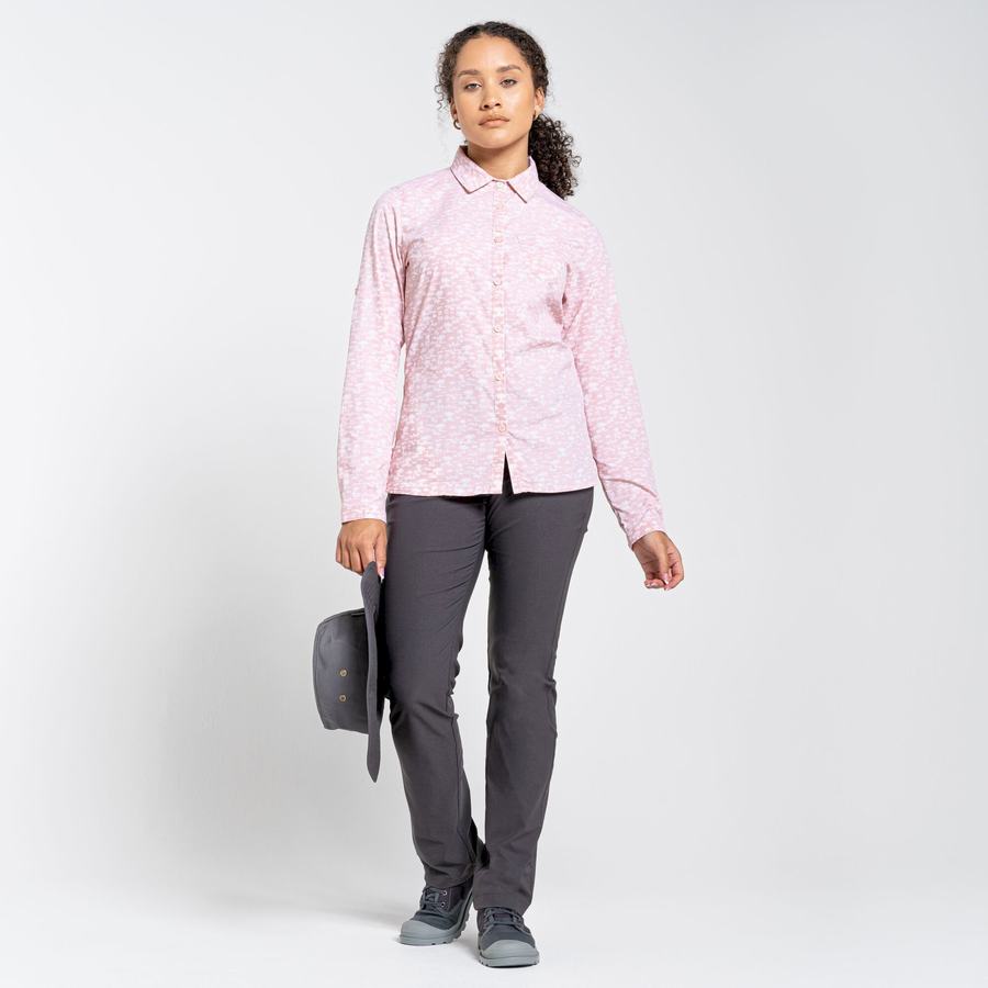 Chemises Craghoppers NosiLife Callo Long Sleeved Femme Rose | KQK8032TP