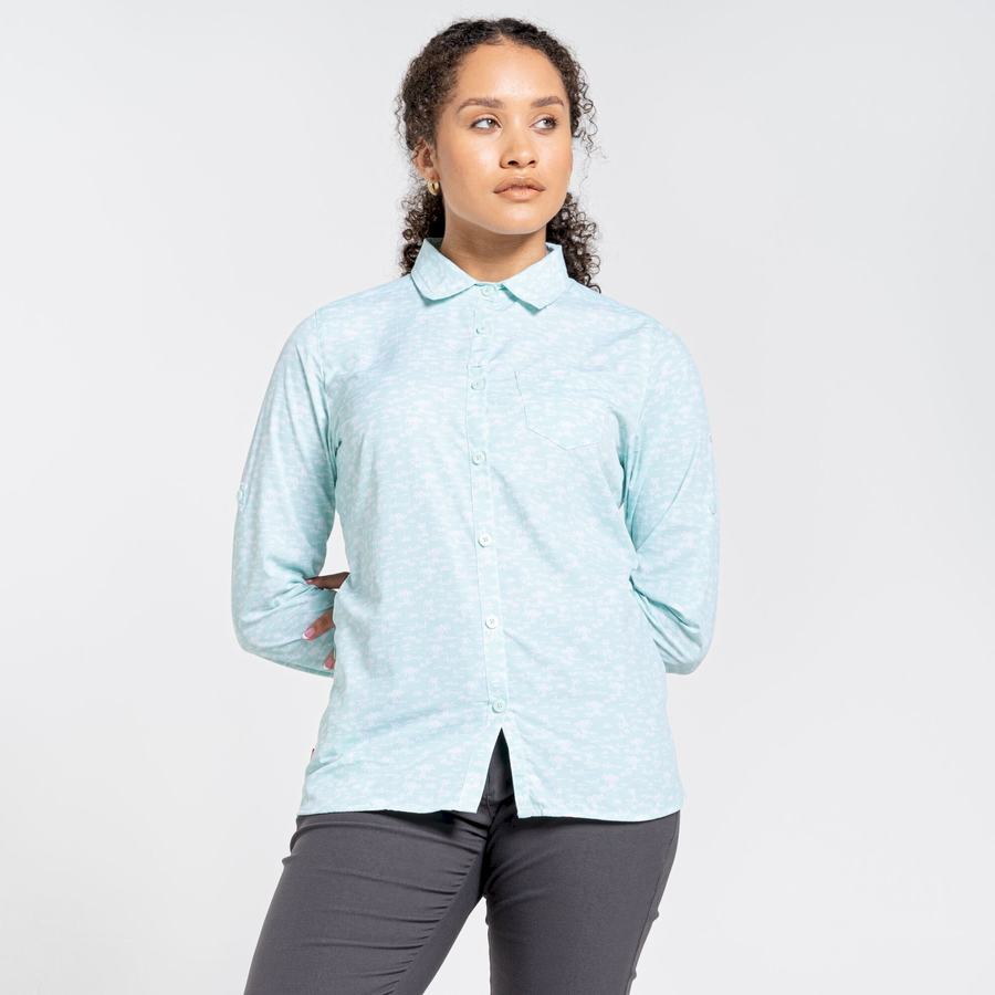 Chemises Craghoppers NosiLife Callo Long Sleeved Femme Vert | WMO4441QM