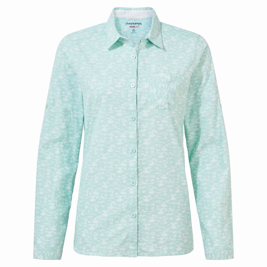 Chemises Craghoppers NosiLife Callo Long Sleeved Femme Vert | WMO4441QM