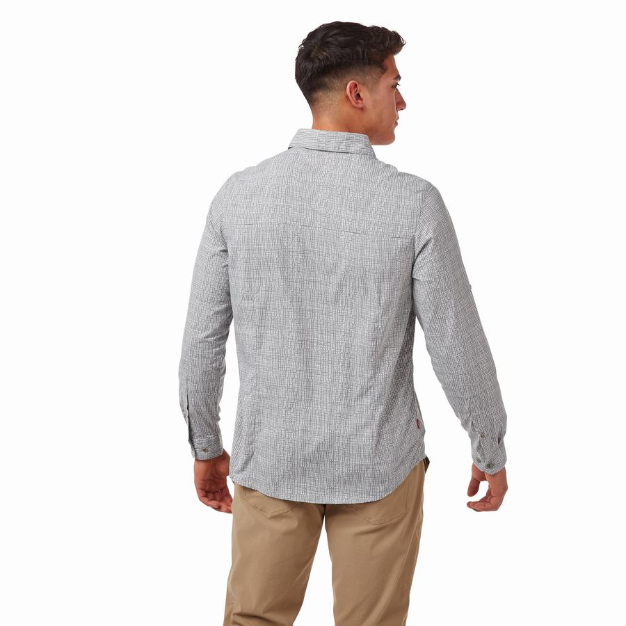 Chemises Craghoppers NosiLife Lester Long Sleeved Homme Grise | RLI6164DB