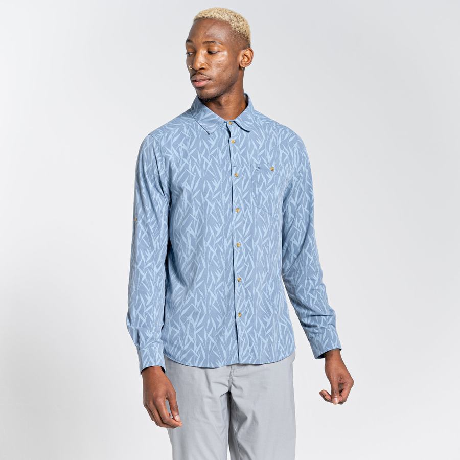 Chemises Craghoppers NosiLife Pinyon Long Sleeved Homme Bleu | IZW6385AU