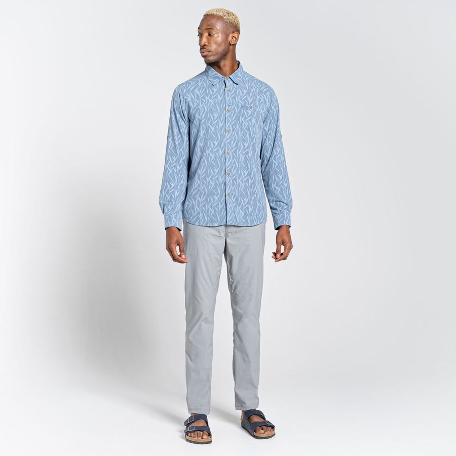 Chemises Craghoppers NosiLife Pinyon Long Sleeved Homme Bleu | IZW6385AU