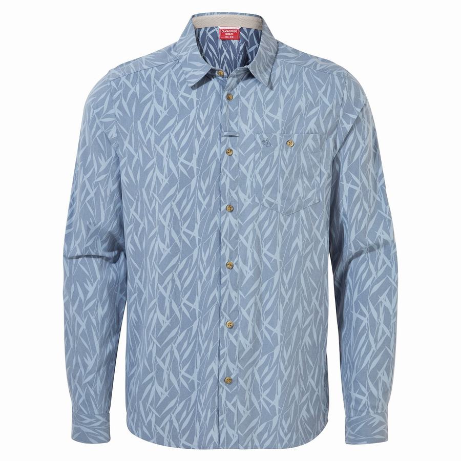 Chemises Craghoppers NosiLife Pinyon Long Sleeved Homme Bleu | IZW6385AU