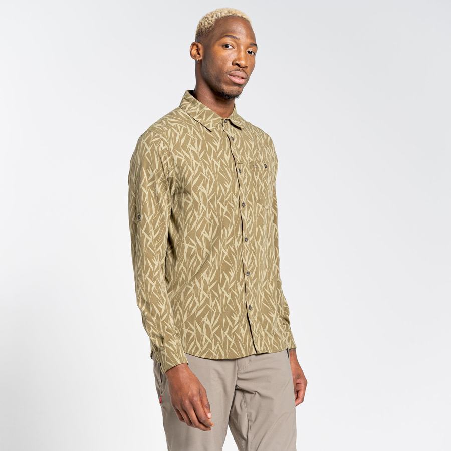 Chemises Craghoppers NosiLife Pinyon Long Sleeved Homme Vert | UAU4036LO