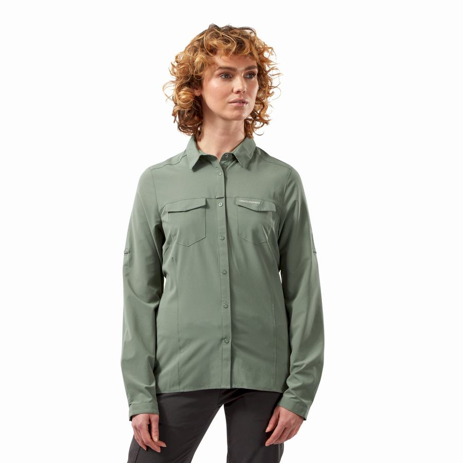 Chemises Craghoppers NosiLife Pro III Long Sleeved Femme Vert Olive | LFX9258NZ