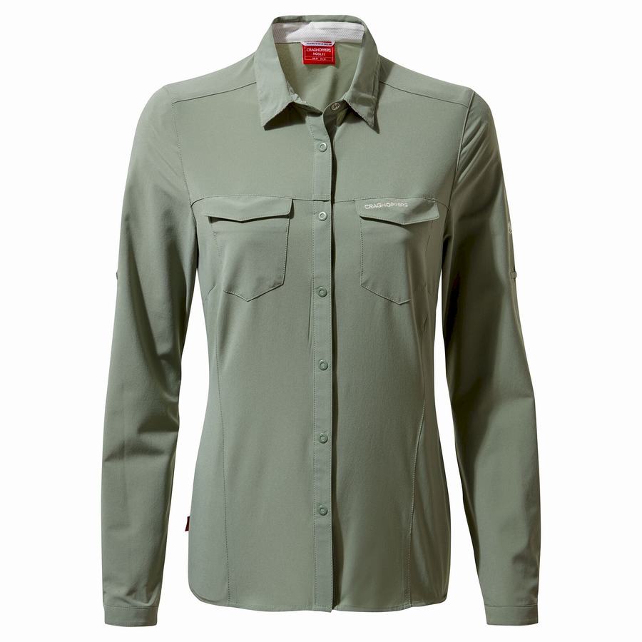 Chemises Craghoppers NosiLife Pro III Long Sleeved Femme Vert Olive | LFX9258NZ