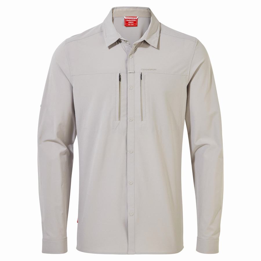 Chemises Craghoppers NosiLife Pro IV Long Sleeved Homme Blanche | GMG6277OE