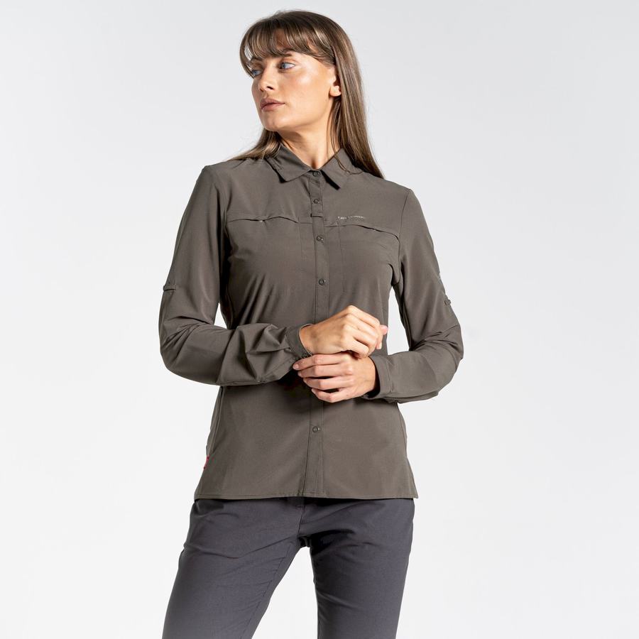 Chemises Craghoppers NosiLife Pro IV Long Sleeved Femme Kaki | UDJ9810RE