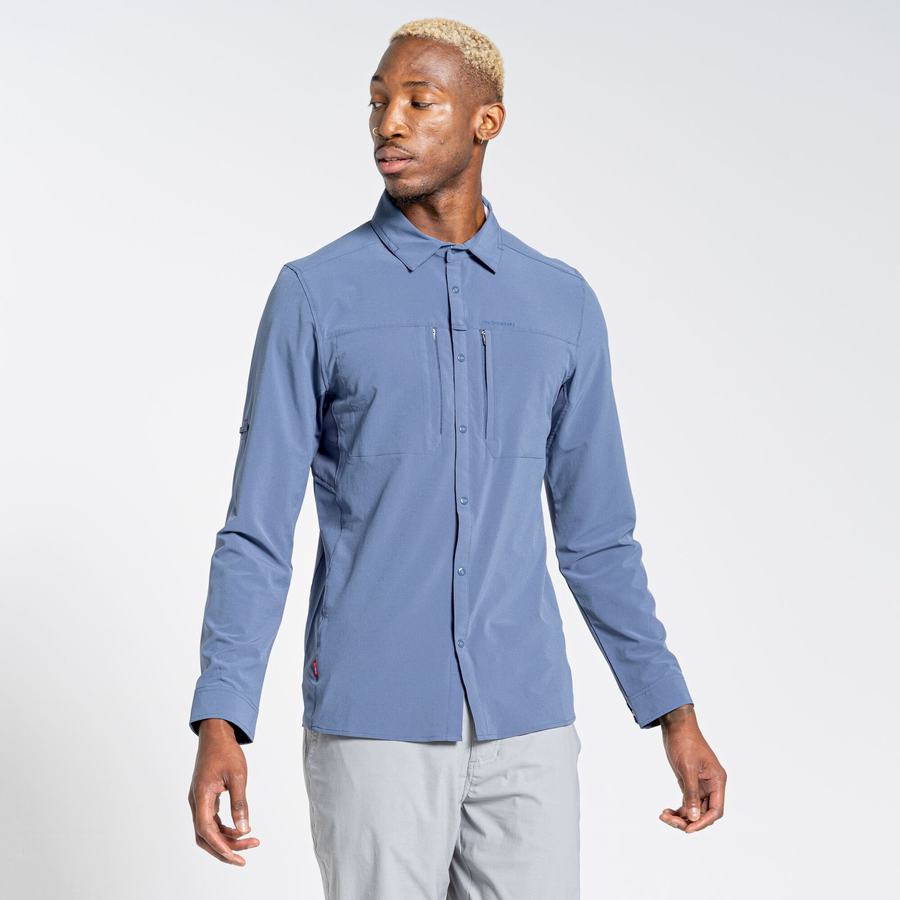 Chemises Craghoppers NosiLife Pro IV Long Sleeved Homme Bleu | ZDP4975PX