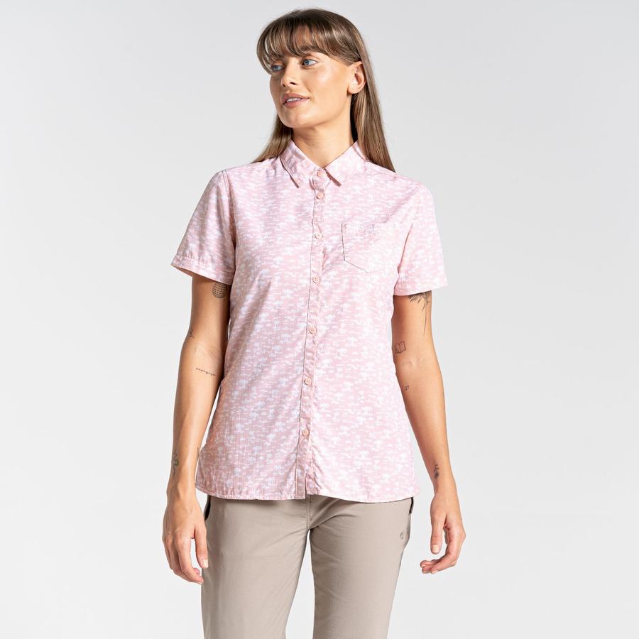 Chemises Craghoppers NosiLife Tillia Corta Sleeved Femme Rose | FEP7082OI