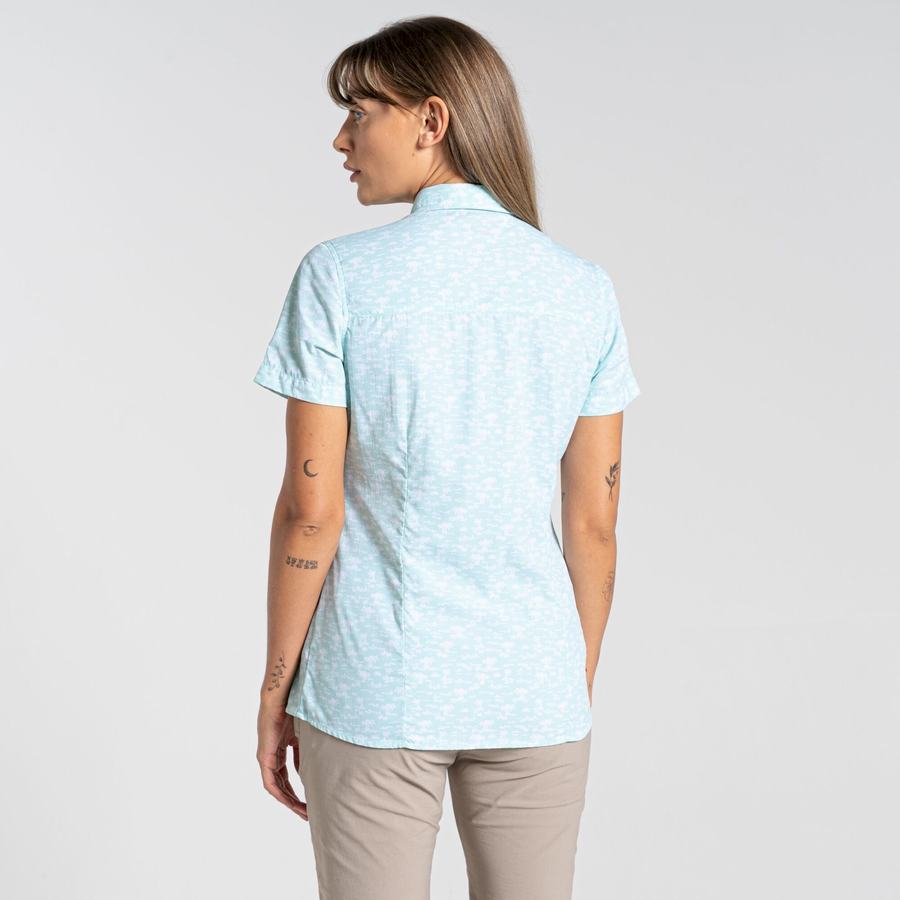 Chemises Craghoppers NosiLife Tillia Corta Sleeved Femme Vert | GLE454HS