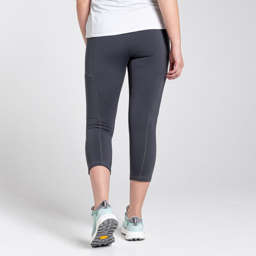 Leggings Craghoppers Dynamic Cropped Femme Grise Foncé | NDT649SV