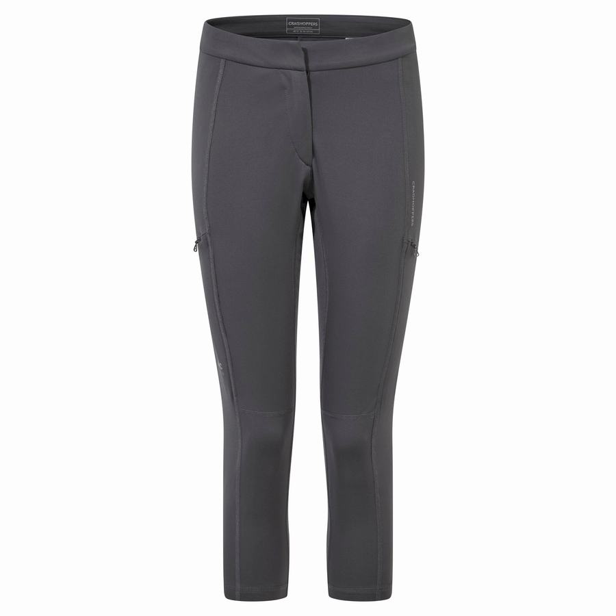 Leggings Craghoppers Dynamic Cropped Femme Grise Foncé | NDT649SV