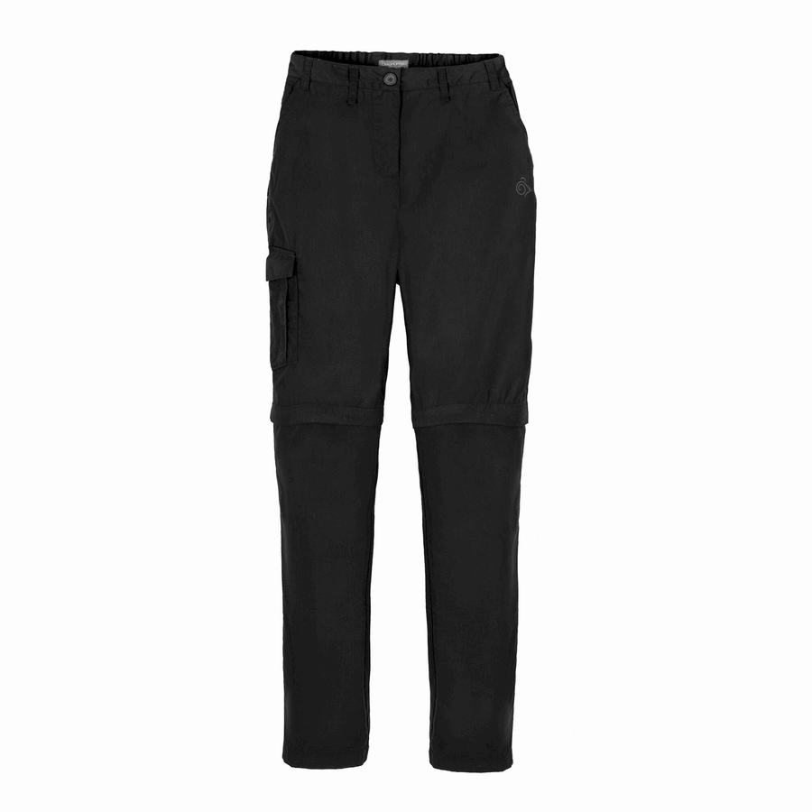 Pantalons Craghoppers Expert Kiwi Femme Noir | JMF458KA