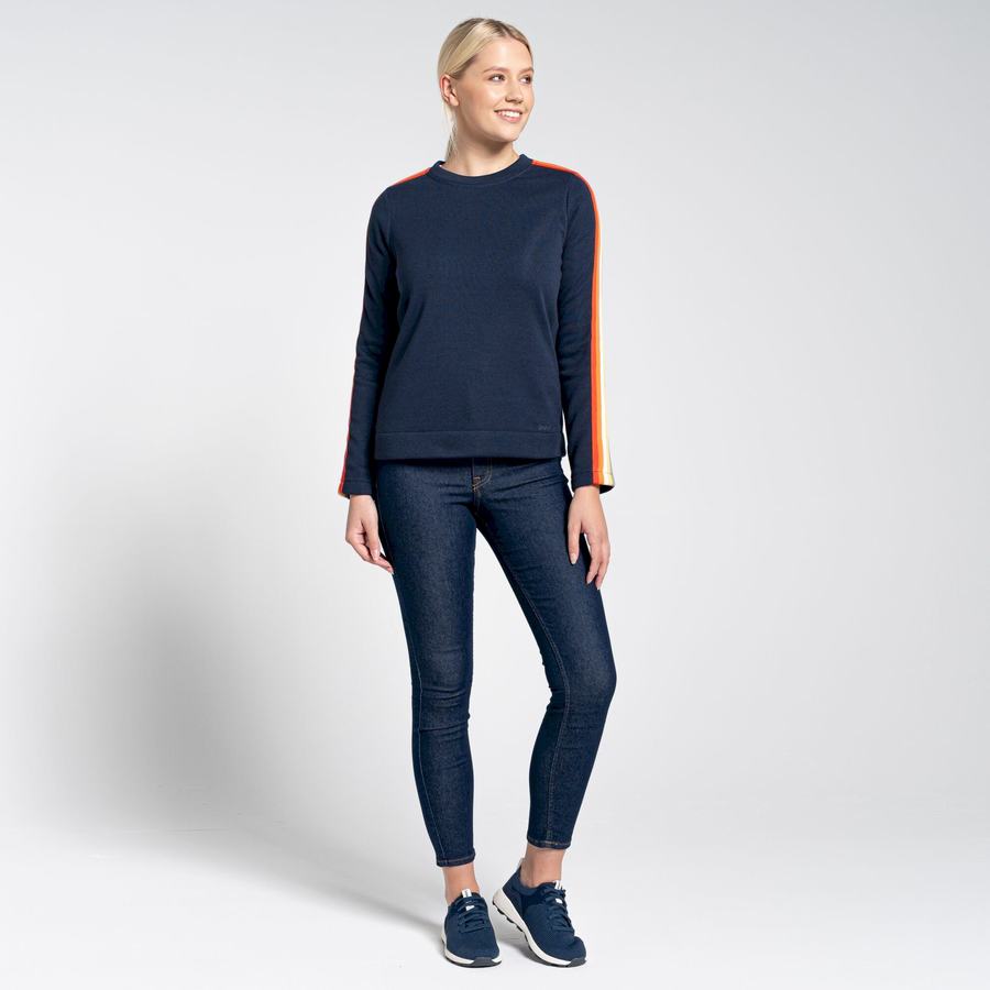 Sweats Craghoppers Pinalla Crew Neck Femme Bleu Bleu Marine | PLP7359WD