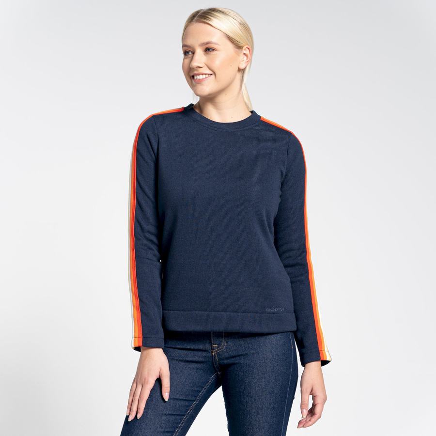 Sweats Craghoppers Pinalla Crew Neck Femme Bleu Bleu Marine | PLP7359WD