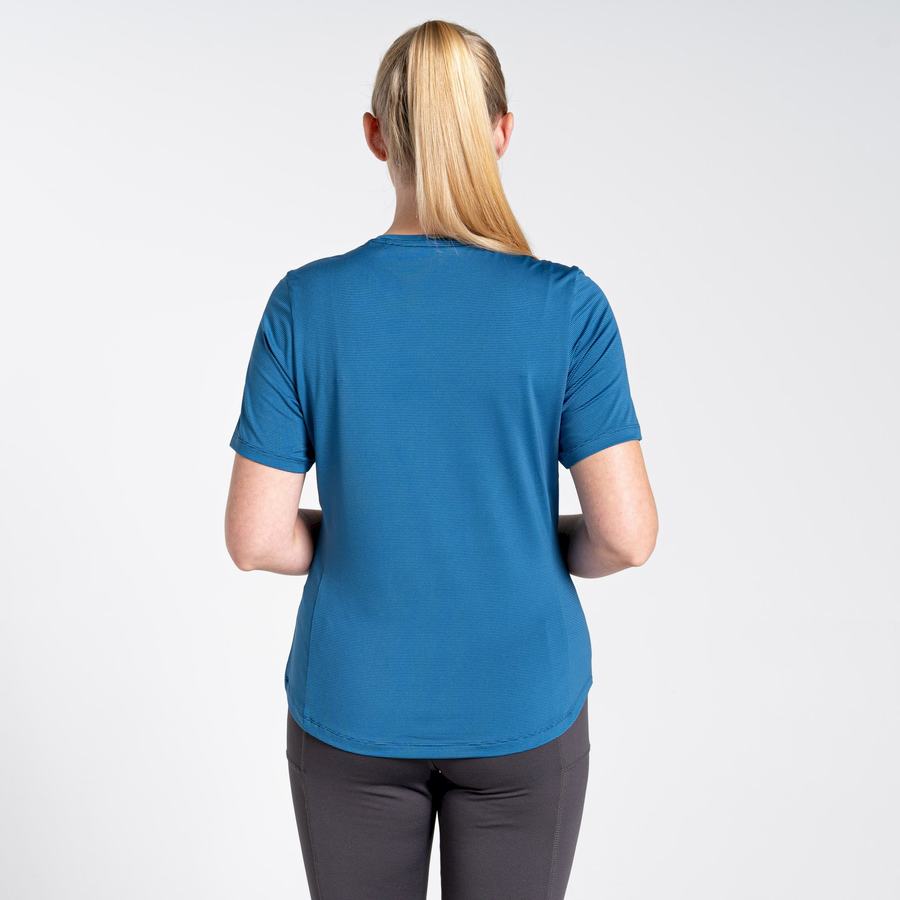 T Shirts Craghoppers Aliso Corta Sleeved Femme Bleu | OYS2939OH