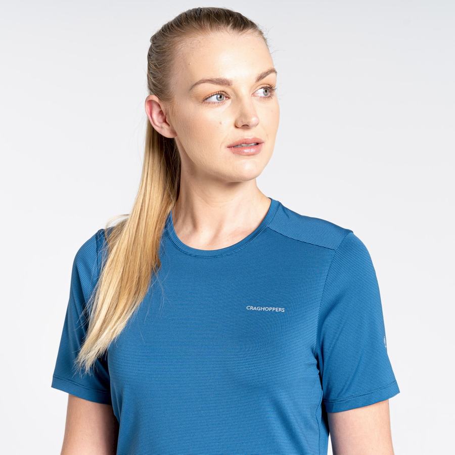 T Shirts Craghoppers Aliso Corta Sleeved Femme Bleu | OYS2939OH