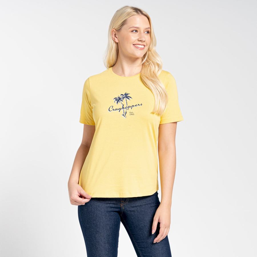 T Shirts Craghoppers Ally Corta Sleeved Femme Jaune | ISL2867FW