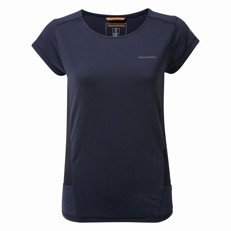 T Shirts Craghoppers Atmos Corta Sleeved Femme Bleu Bleu Marine | KTE5347NP