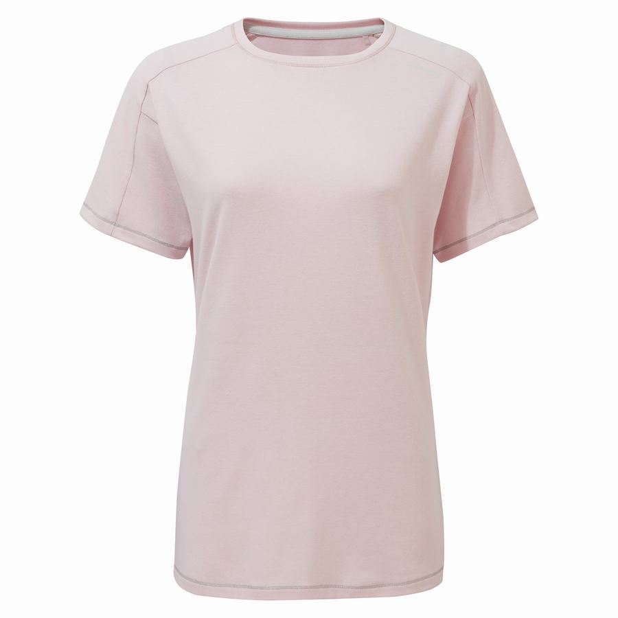 T Shirts Craghoppers Dynamic Corta Sleeved Femme Rose | SHM5473RW