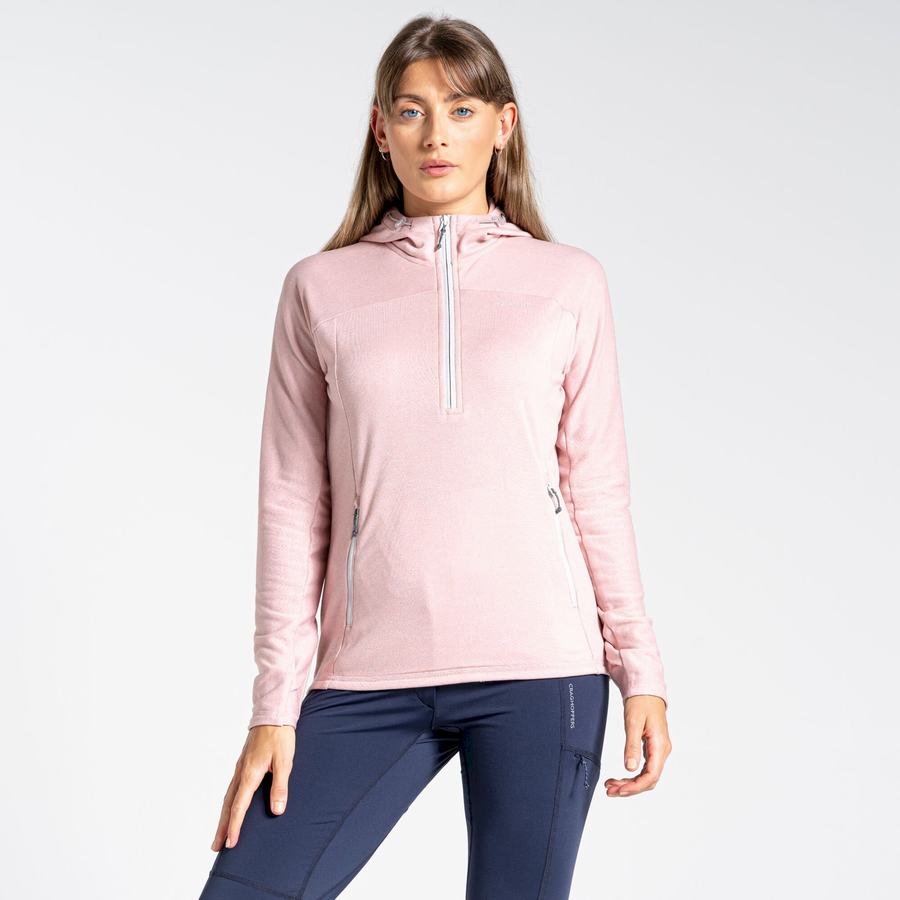 T Shirts Craghoppers Dynamic Encapuchonné Half Zip Top Femme Rose | DGR892YX