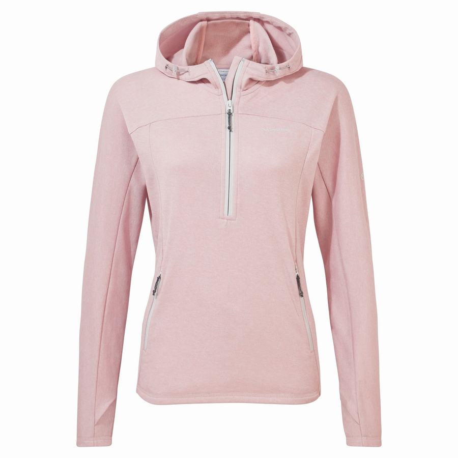 T Shirts Craghoppers Dynamic Encapuchonné Half Zip Top Femme Rose | DGR892YX