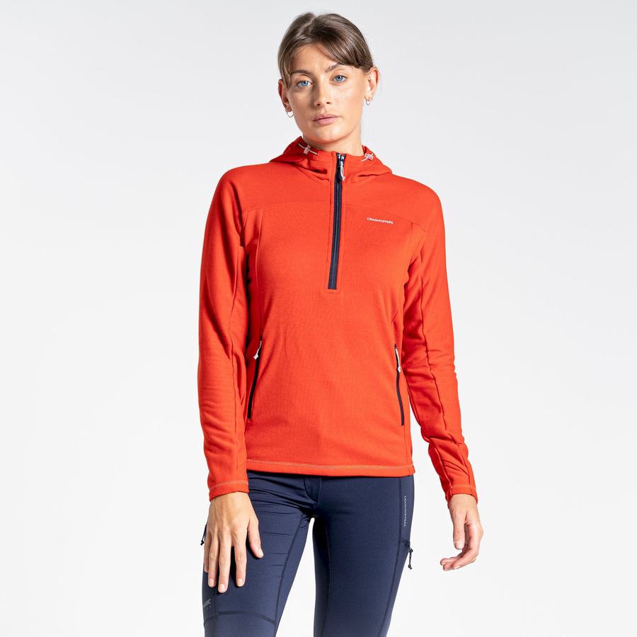 T Shirts Craghoppers Dynamic Encapuchonné Half Zip Top Femme Orange | GDR6115ZK