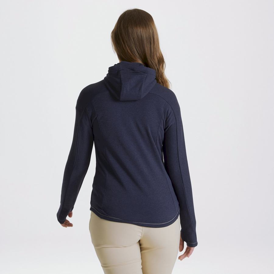 T Shirts Craghoppers Dynamic Encapuchonné Half Zip Femme Bleu Bleu Marine | KAC7495ZG