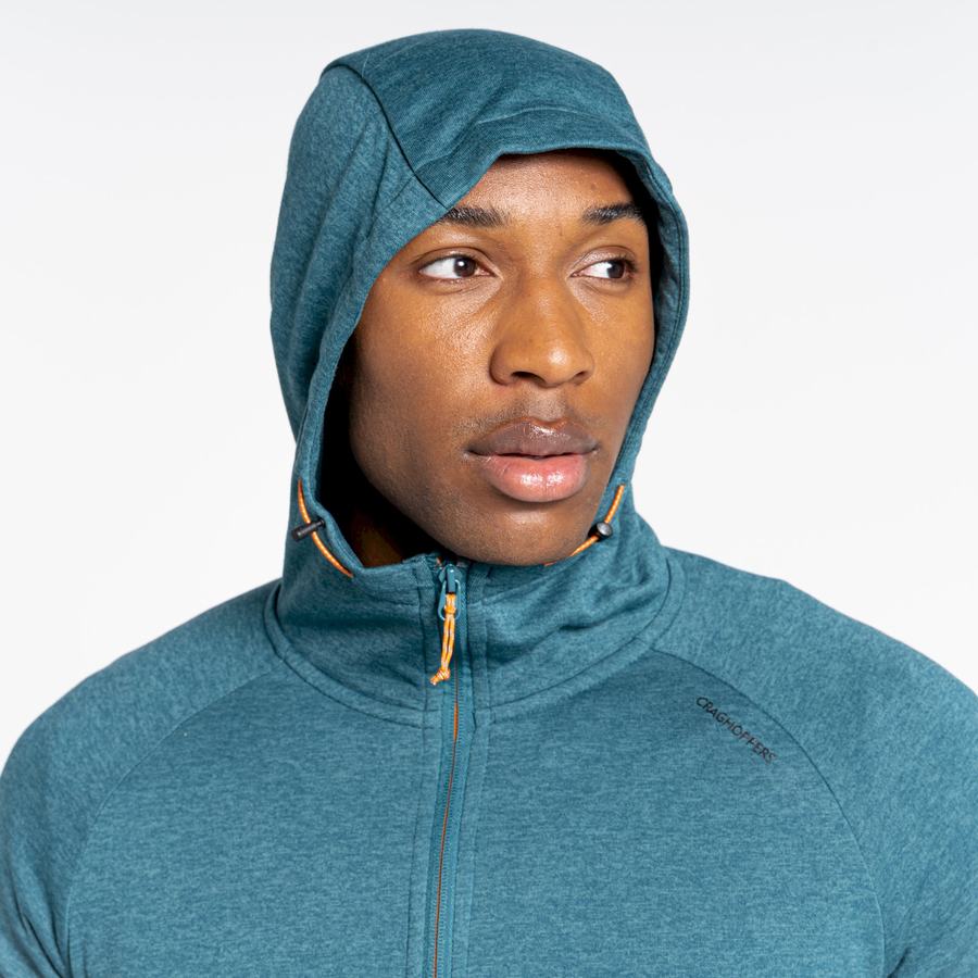 T Shirts Craghoppers Dynamic Encapuchonné Half Zip Top Homme Vert | NCA8531DE