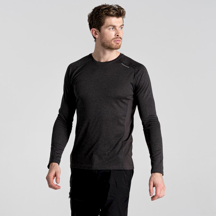 T Shirts Craghoppers Dynamic Pro Long Sleeved Homme Noir | UTD3462KB