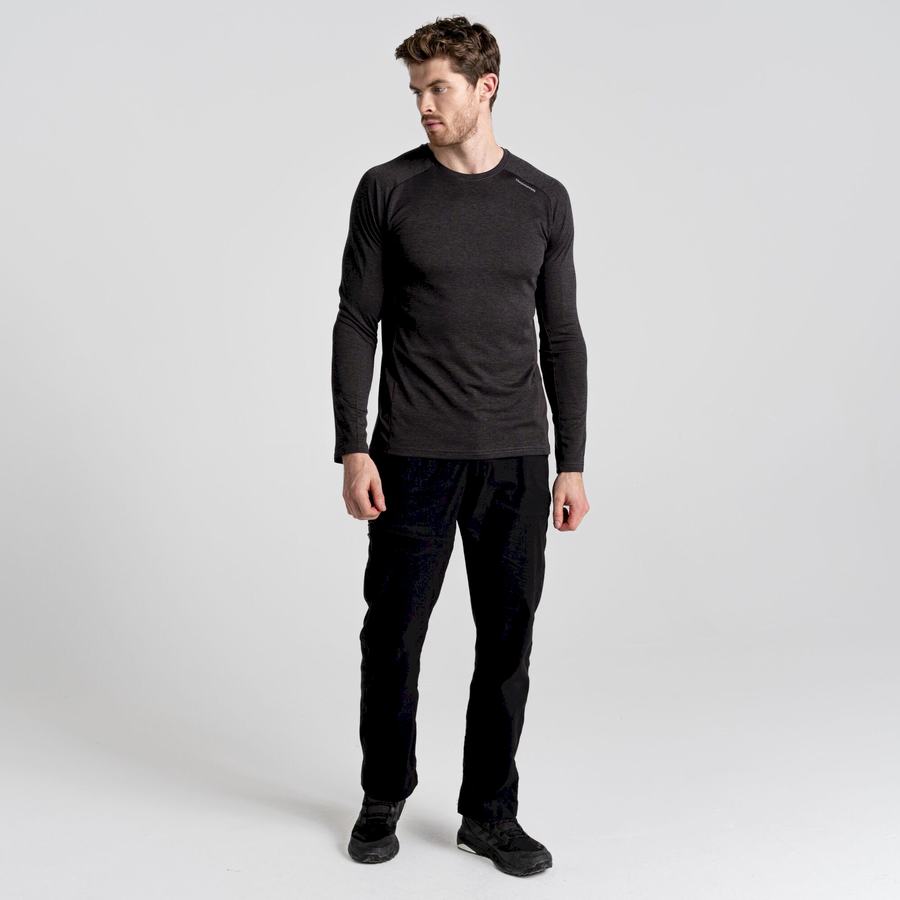 T Shirts Craghoppers Dynamic Pro Long Sleeved Homme Noir | UTD3462KB