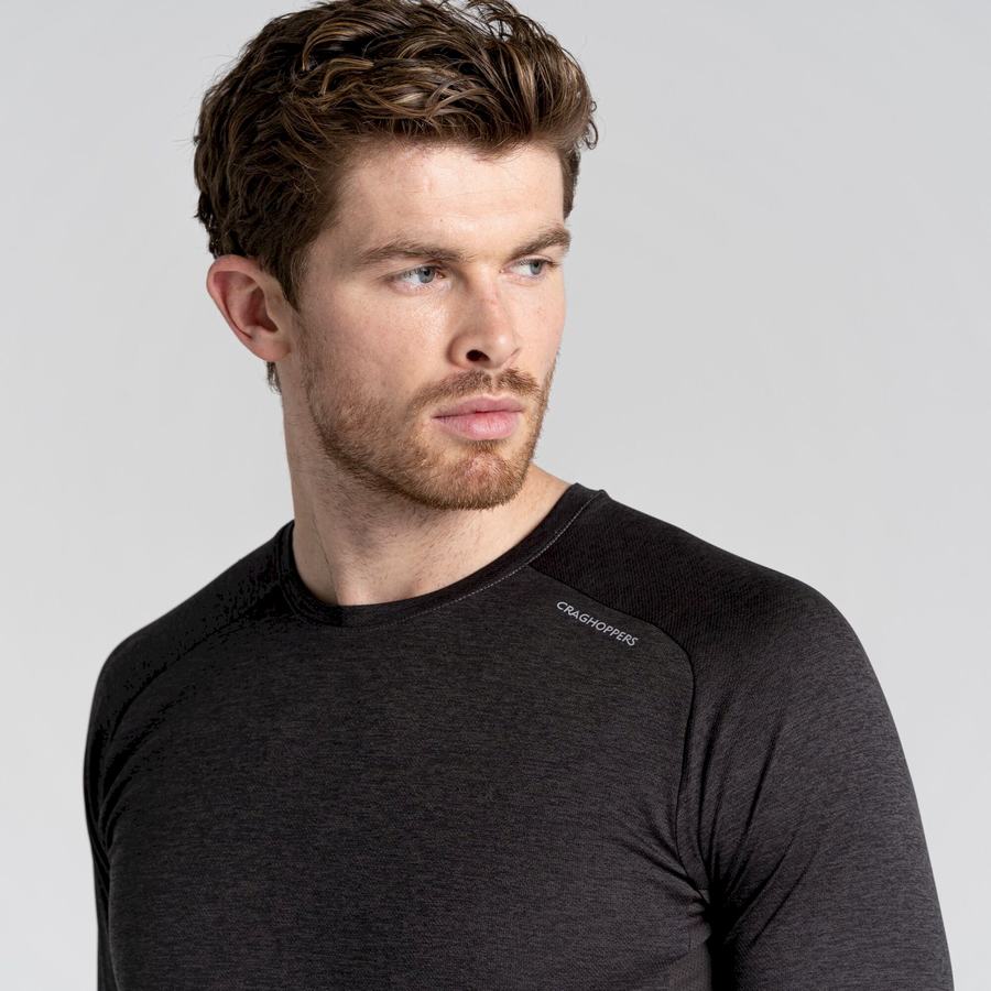 T Shirts Craghoppers Dynamic Pro Long Sleeved Homme Noir | UTD3462KB