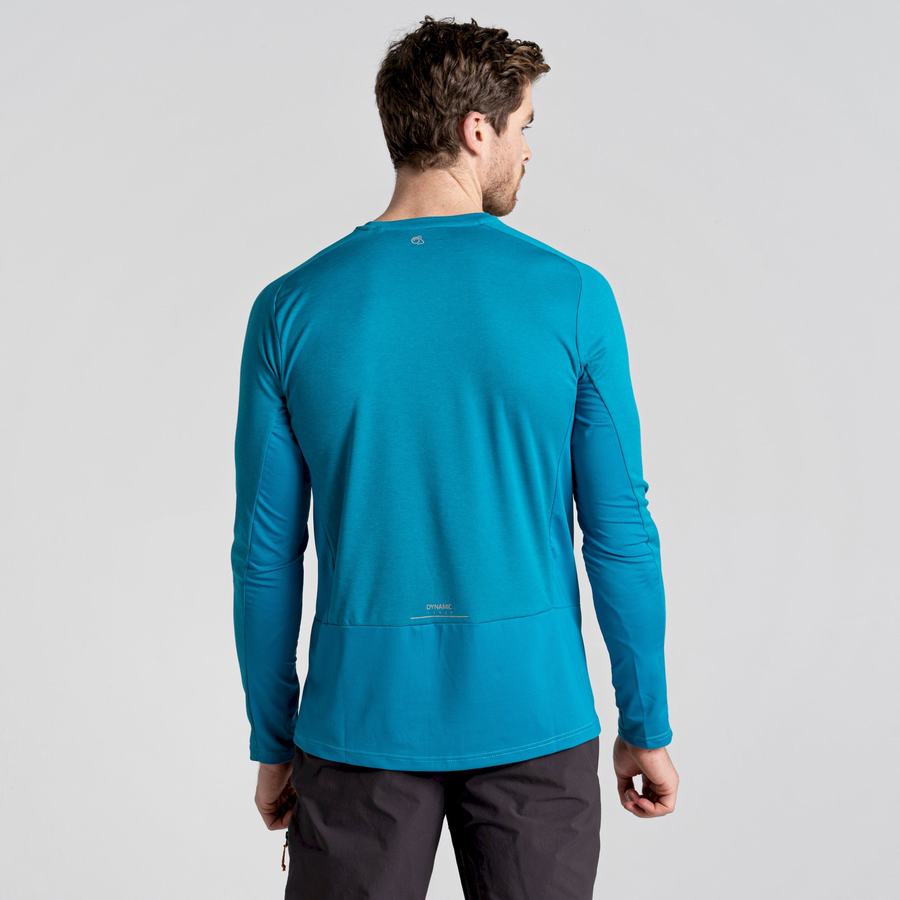 T Shirts Craghoppers Dynamic Pro Long Sleeved Homme Bleu | XEN6476UK