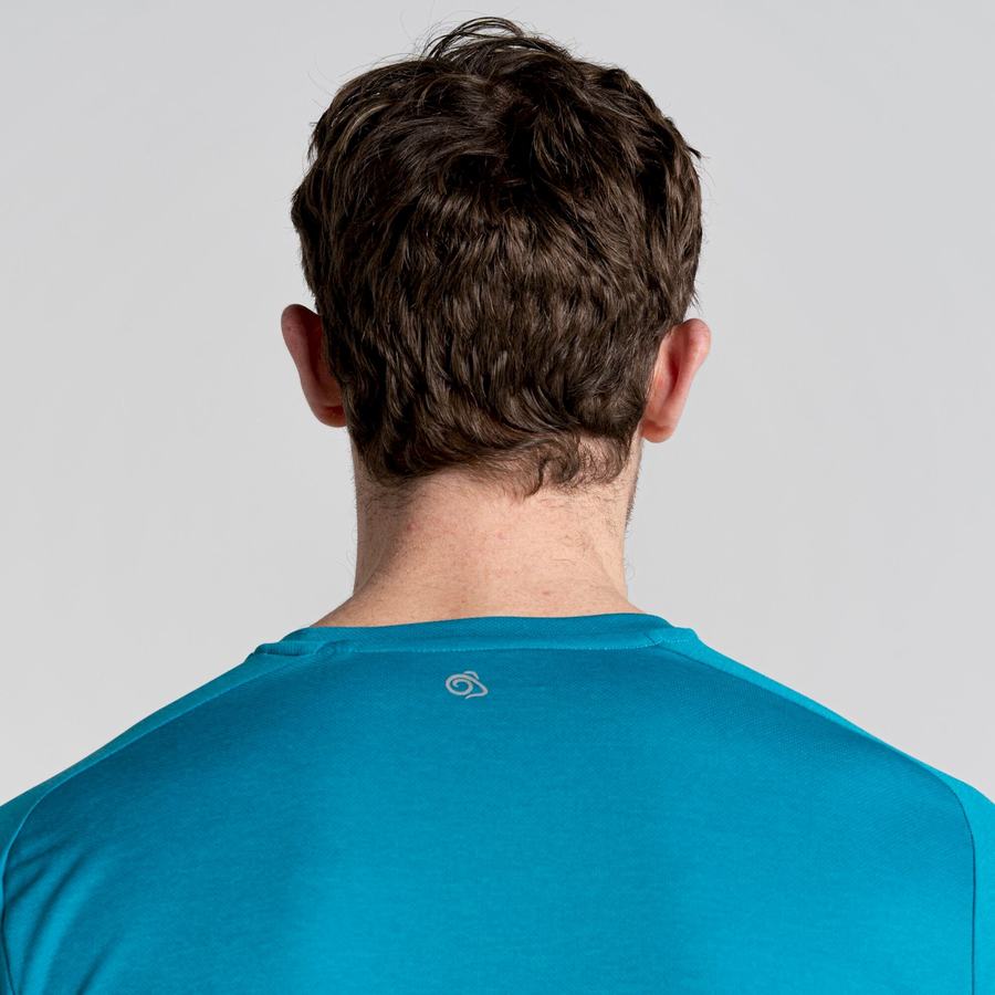 T Shirts Craghoppers Dynamic Pro Long Sleeved Homme Bleu | XEN6476UK