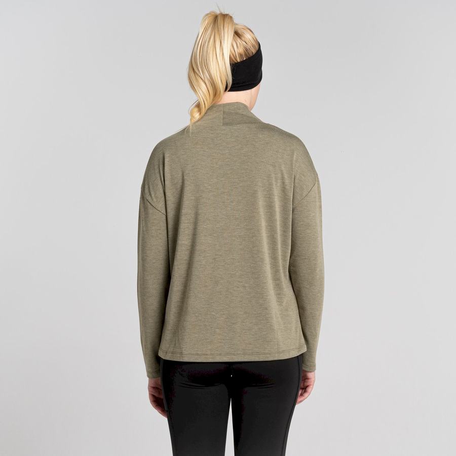 T Shirts Craghoppers Meridan Long Sleeved Femme Vert Olive | IEO1168ZJ