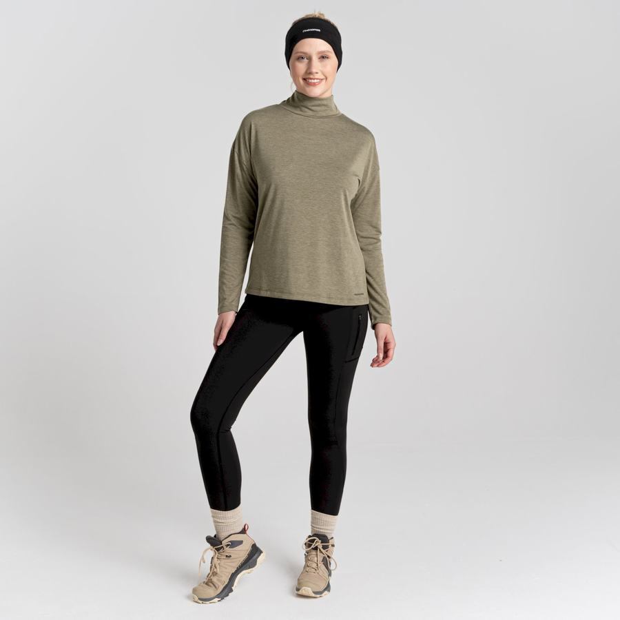 T Shirts Craghoppers Meridan Long Sleeved Femme Vert Olive | IEO1168ZJ