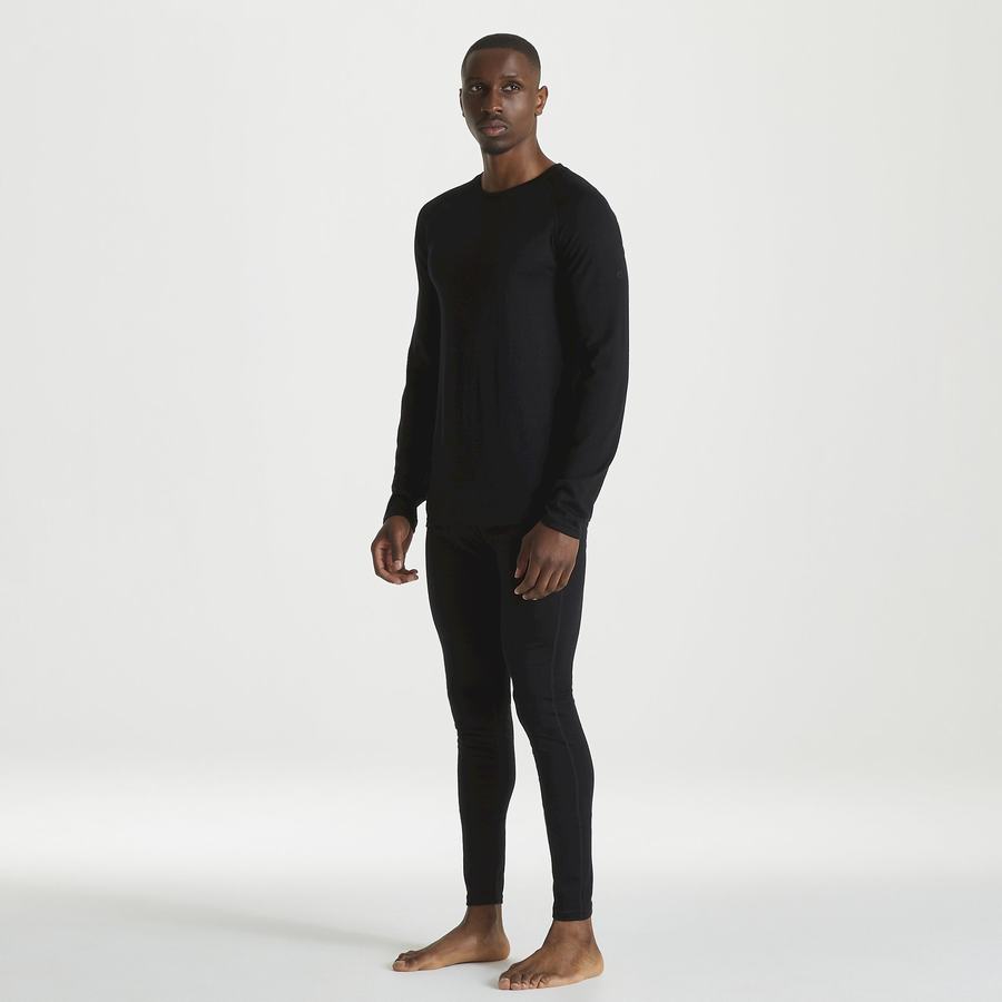 T Shirts Craghoppers Merino Crew Neck Long Sleeved Baselayer II Homme Noir | HVW588GY