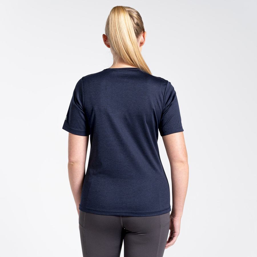 T Shirts Craghoppers NosiLife Candella Corta Sleeved Femme Bleu Bleu Marine | EWG9321LE