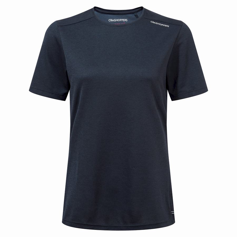 T Shirts Craghoppers NosiLife Candella Corta Sleeved Femme Bleu Bleu Marine | EWG9321LE